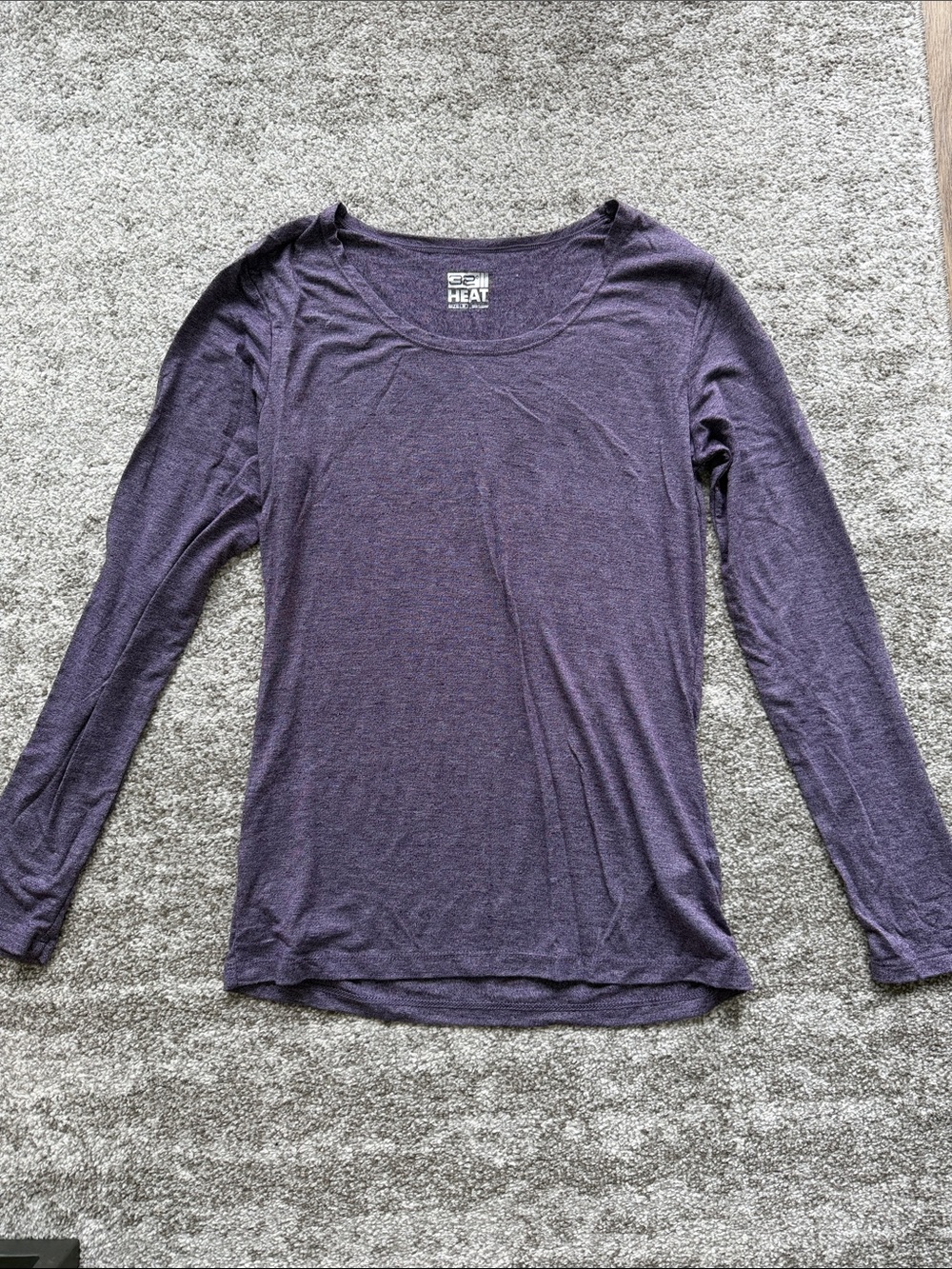 32 Degrees Heat Long-Sleeve Scoop Neck Long Sleeve Deep Purple